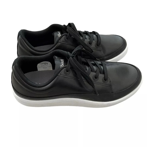 Allbirds Plant Pacers Black Sneakers Vegan Leather Size 9 Lace Up - Picture 3 of 10